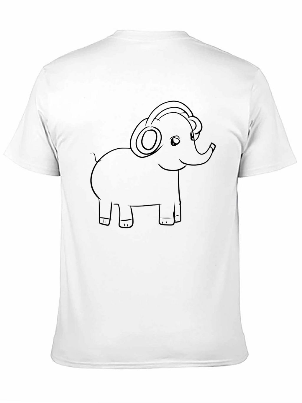 Elephant Headphones Graphic Tee - Black
