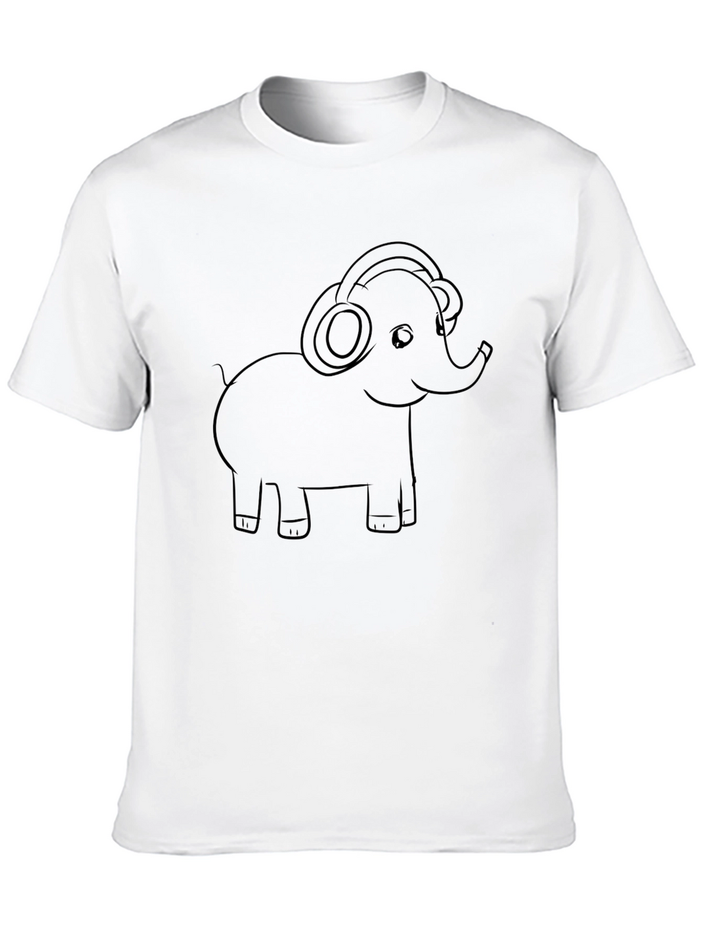 Elephant Headphones Graphic Tee - Black