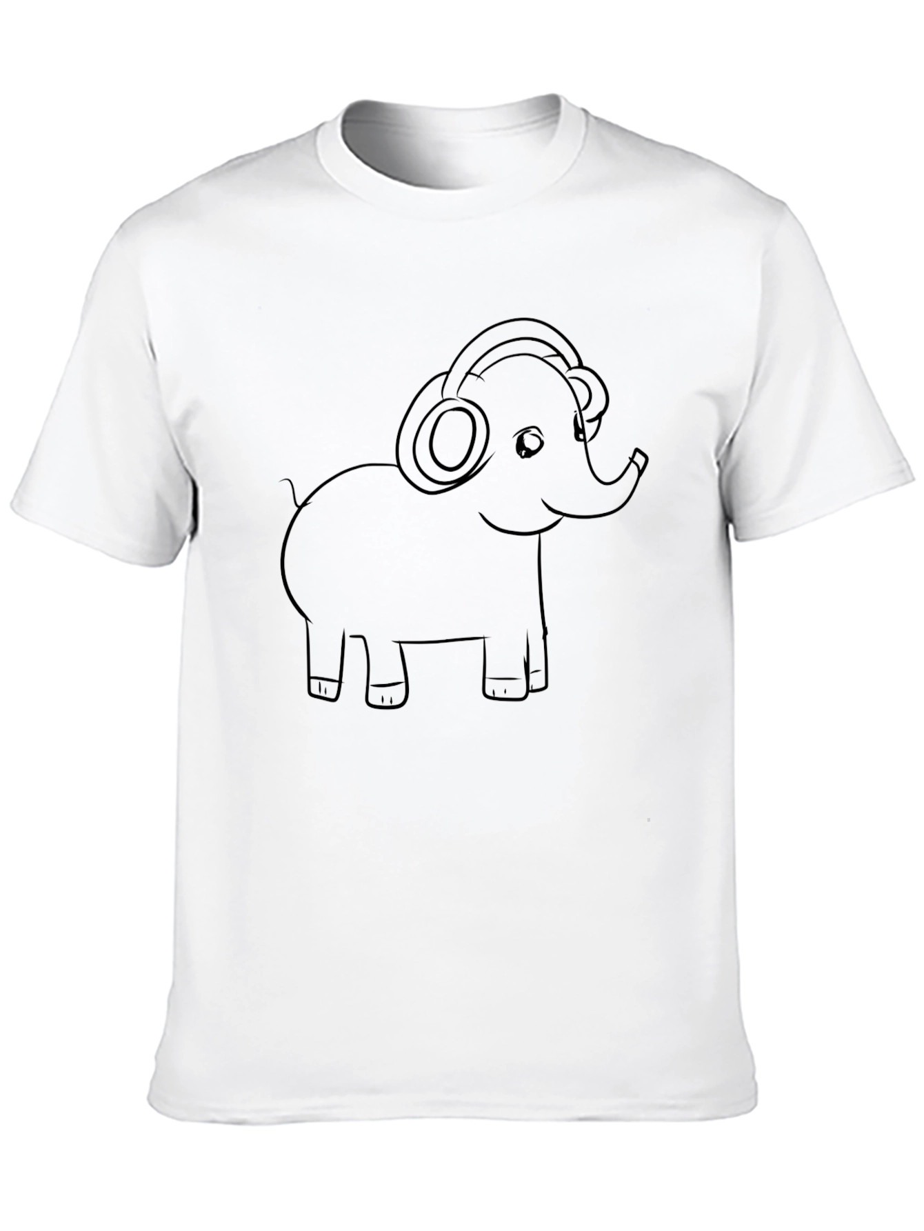 Elephant Headphones Graphic Tee - Black