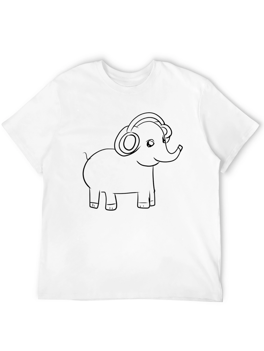 Elephant Headphones Graphic Tee - Black