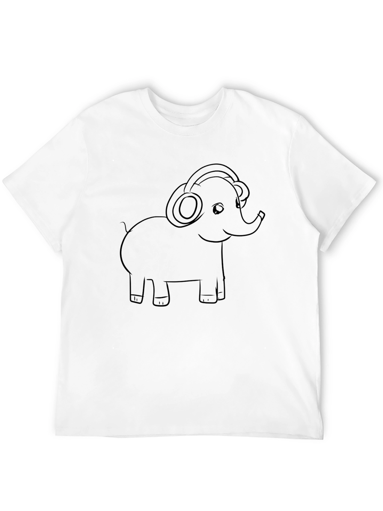 Elephant Headphones Graphic Tee - Black