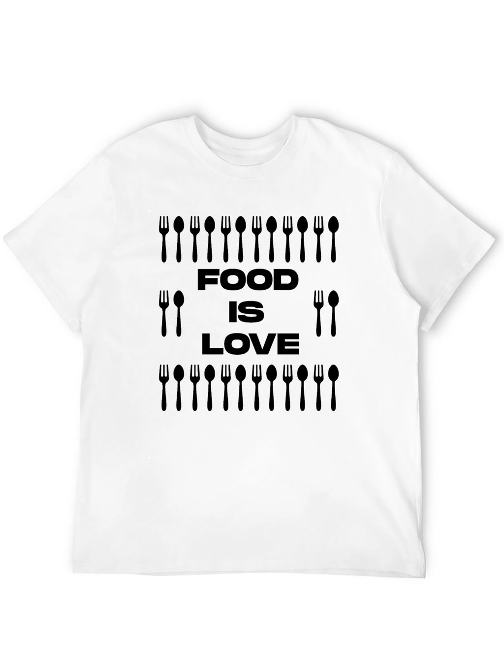 Food is Love Black Graphic T-Shirt