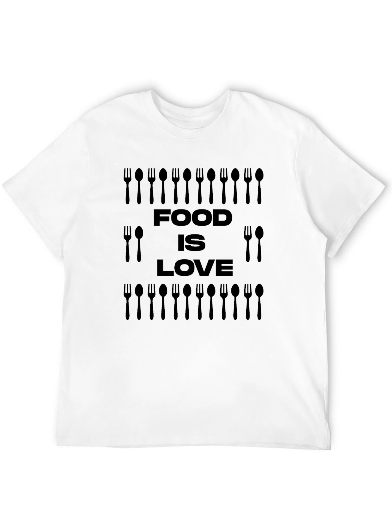Food is Love Black Graphic T-Shirt