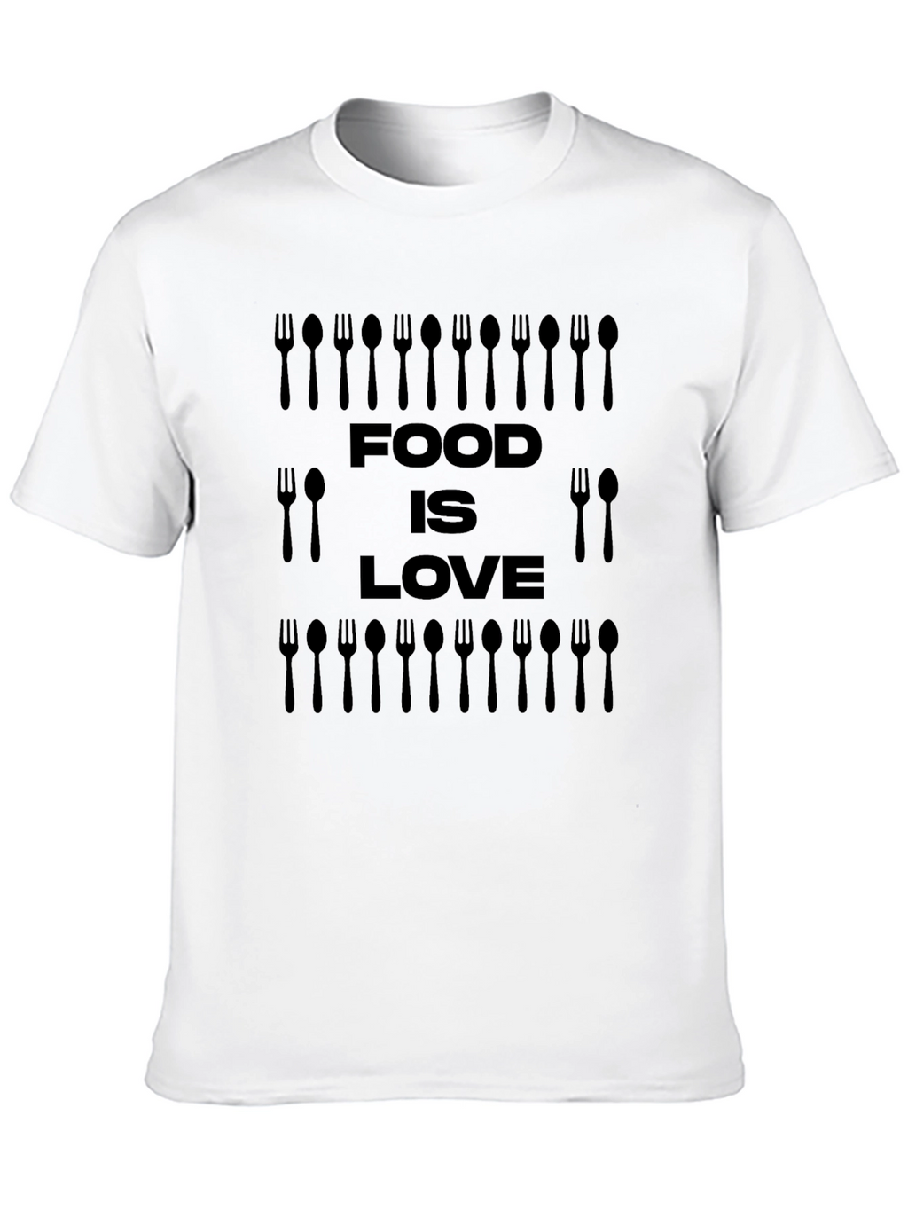 Food is Love Black Graphic T-Shirt
