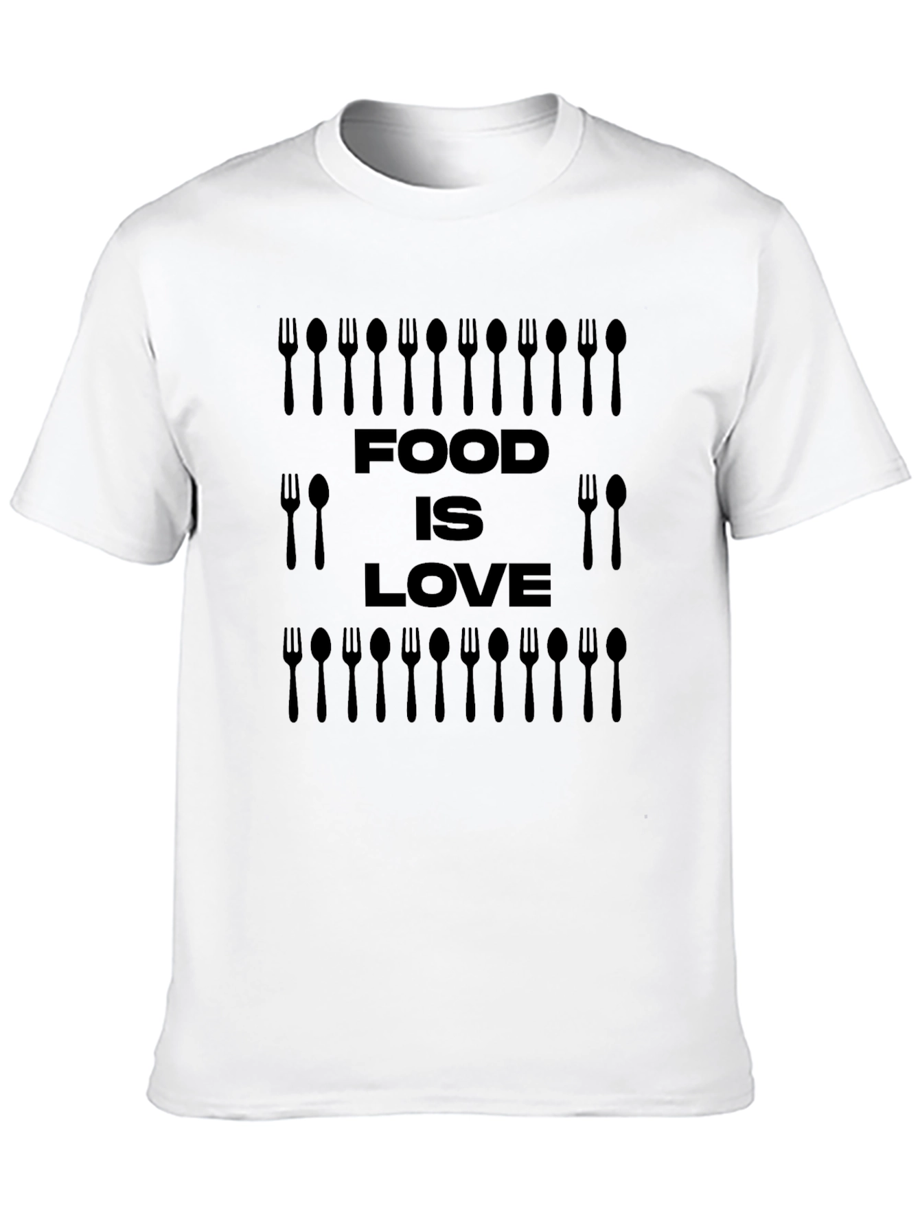 Food is Love Black Graphic T-Shirt