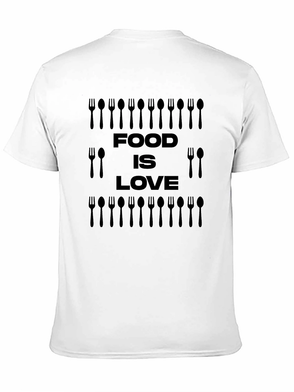 Food is Love Black Graphic T-Shirt