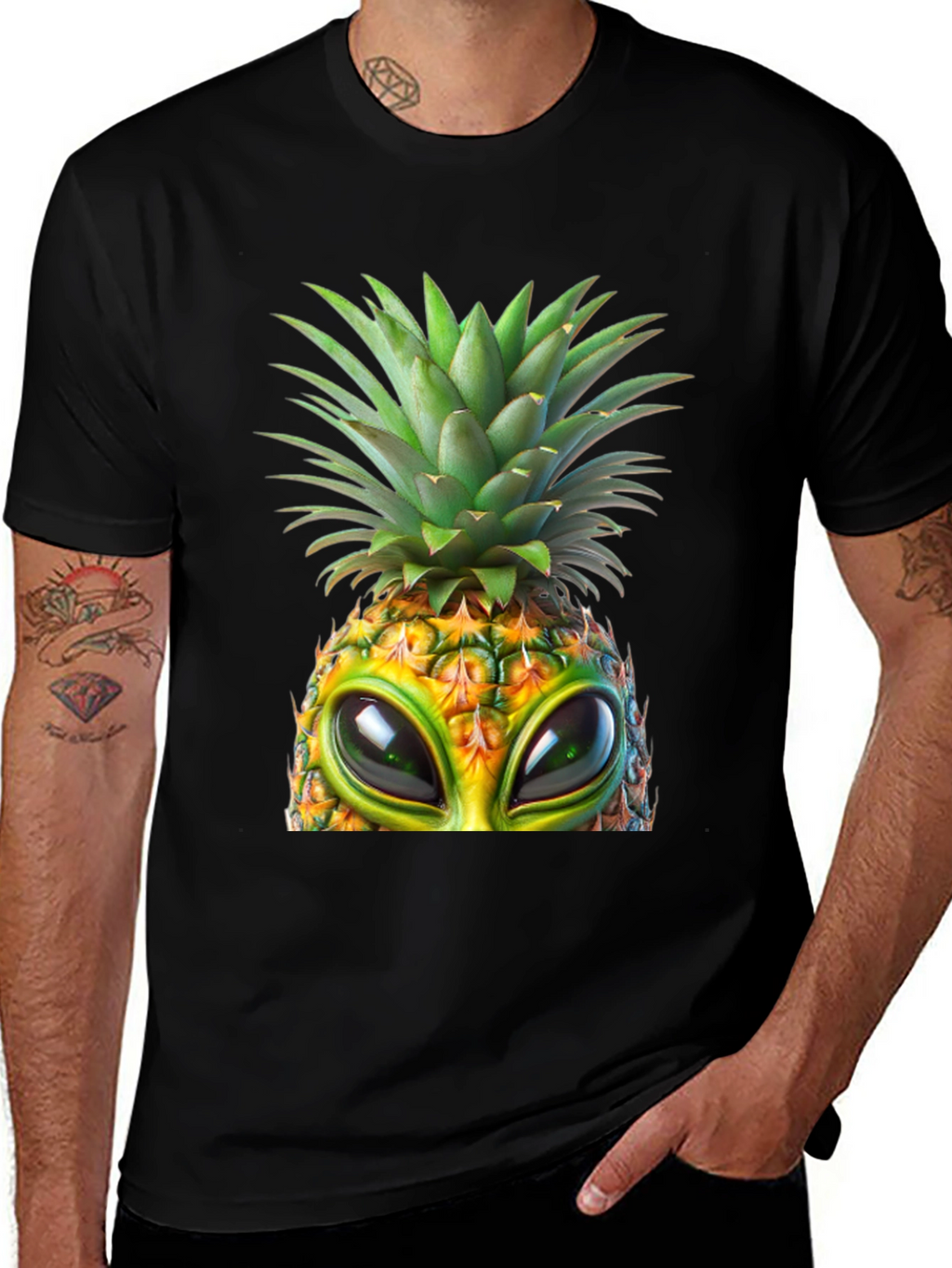 Alien Pineapple Graphic T-Shirt
