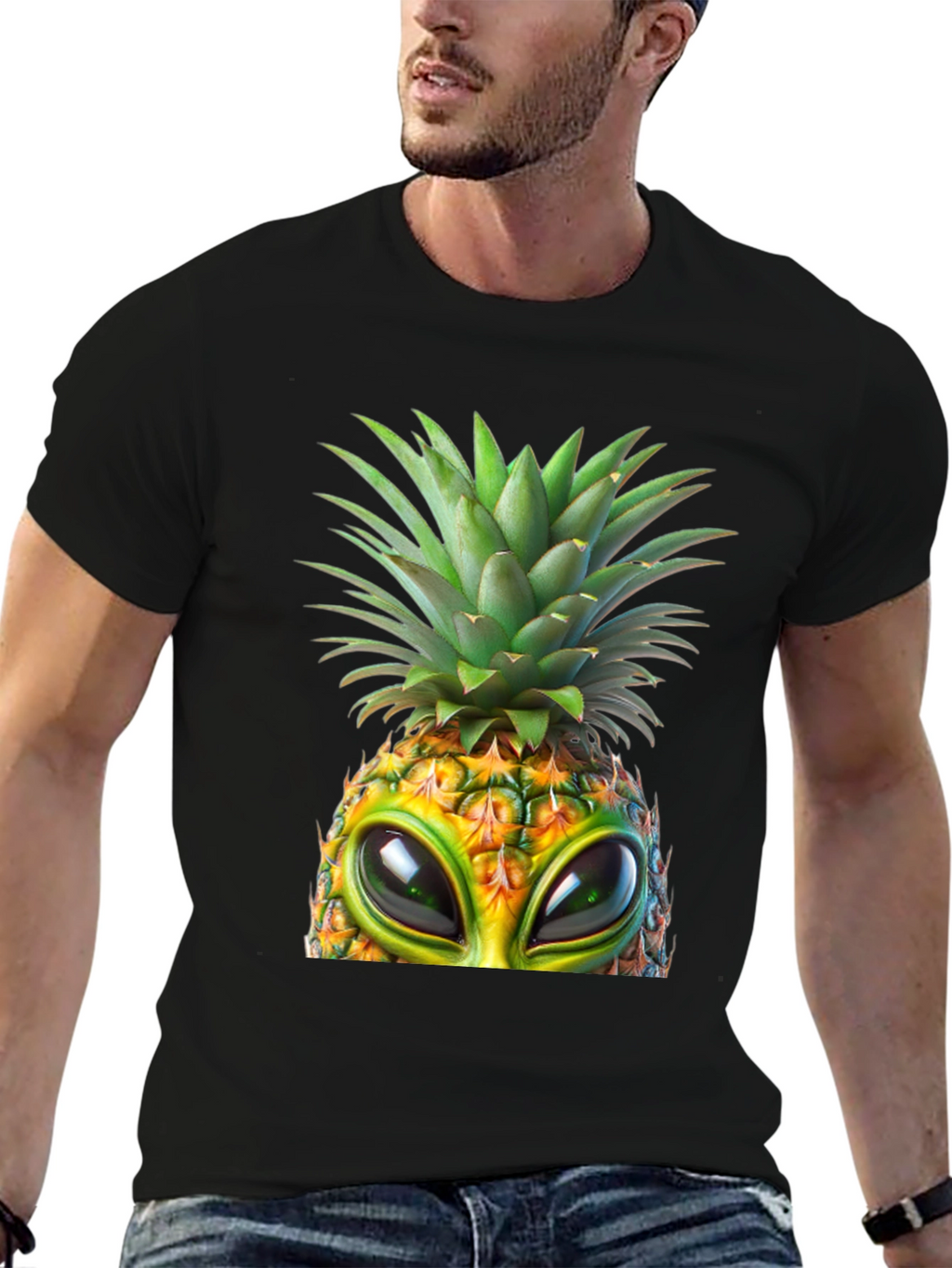 Alien Pineapple Graphic T-Shirt