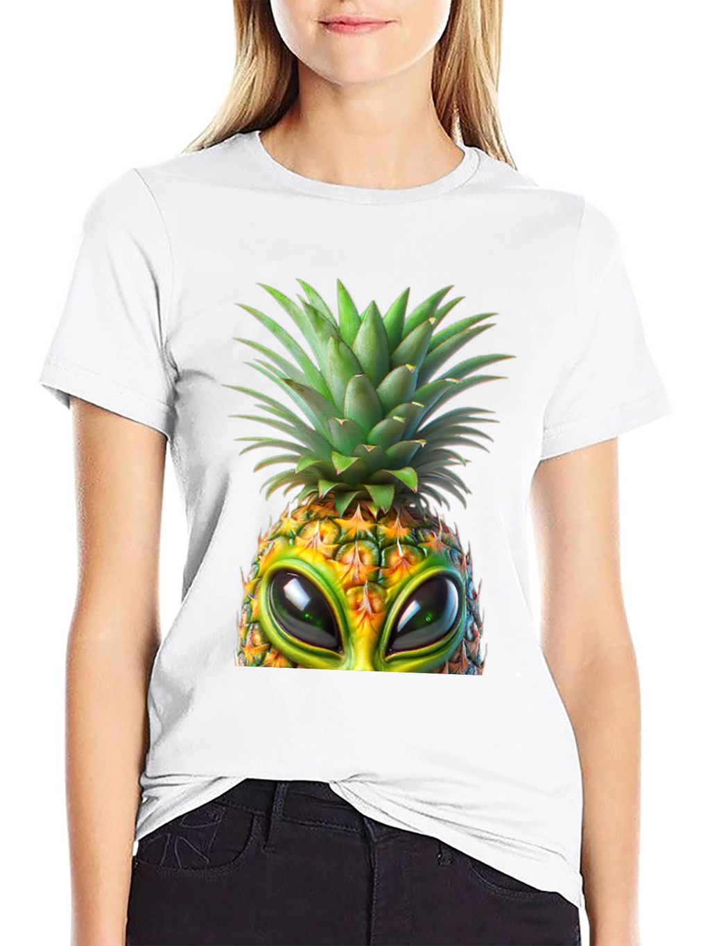Alien Pineapple Graphic T-Shirt