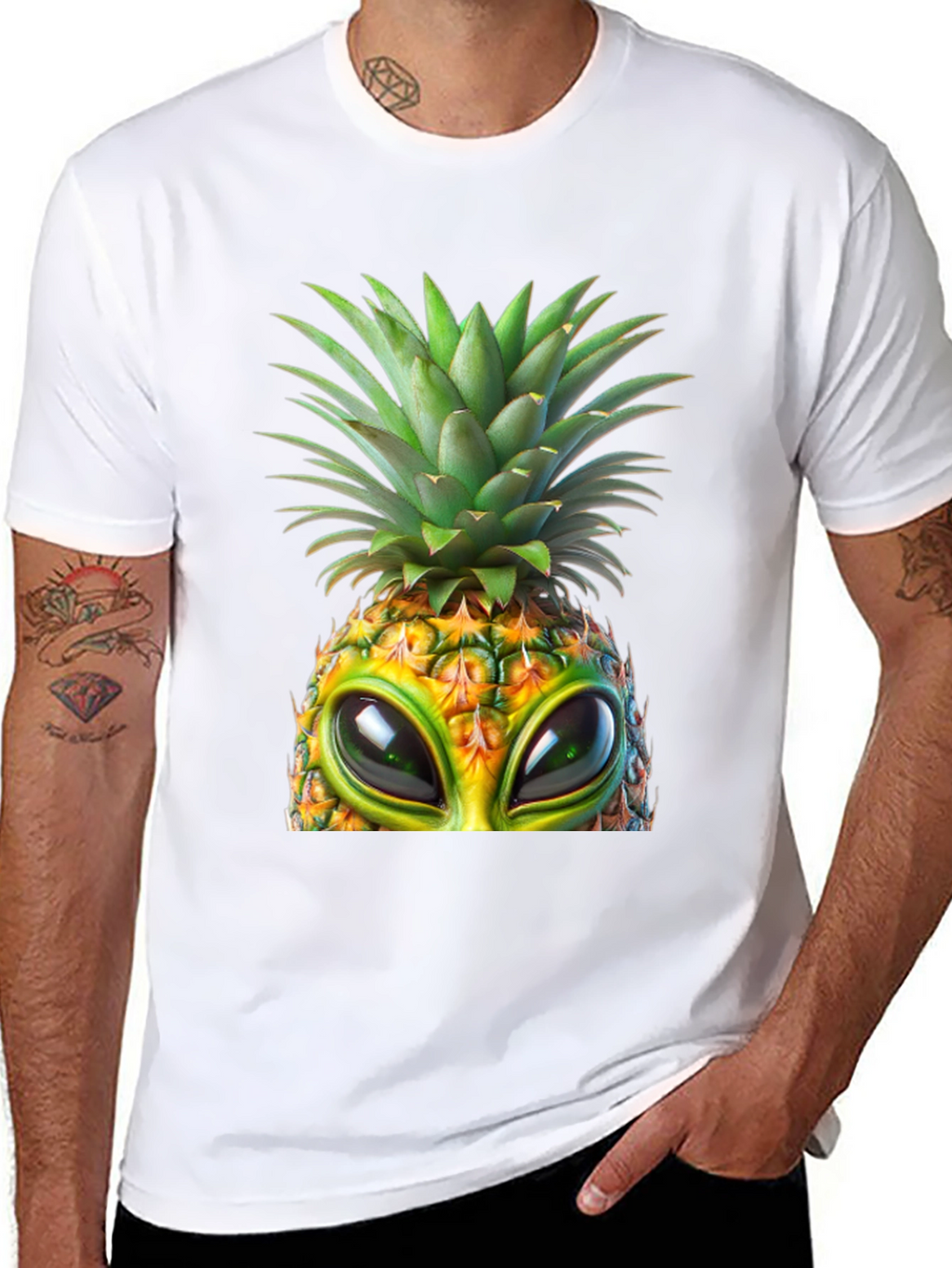 Alien Pineapple Graphic T-Shirt