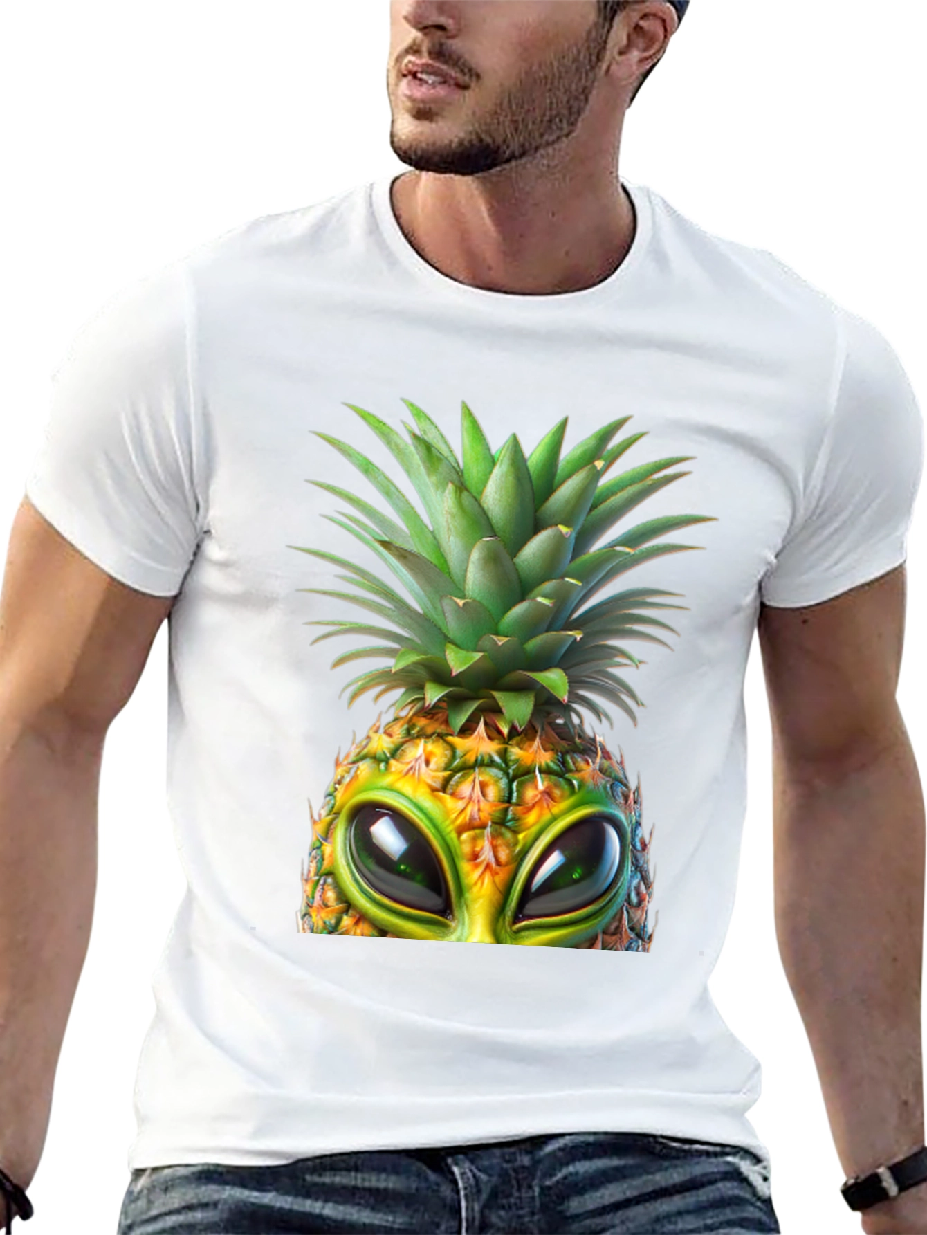Alien Pineapple Graphic T-Shirt