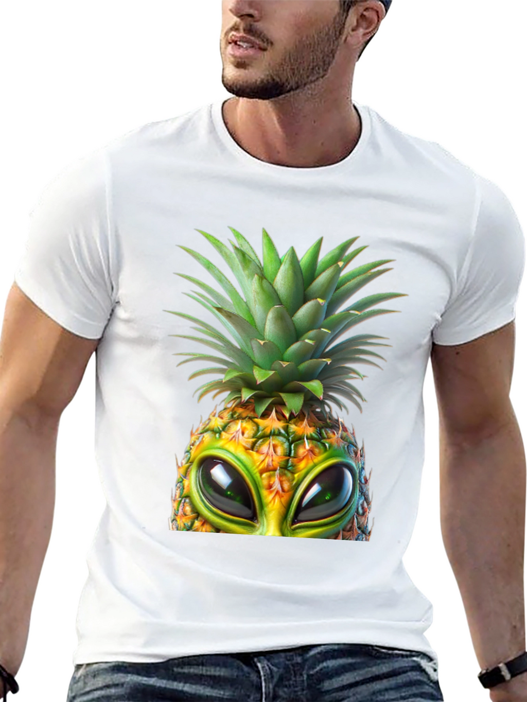 Alien Pineapple Graphic T-Shirt