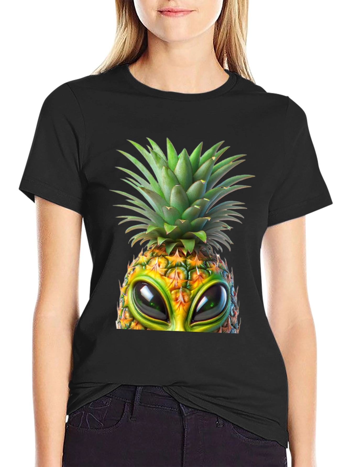Alien Pineapple Graphic T-Shirt