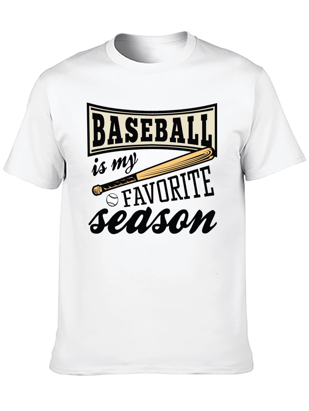 Baseball Favorite Season Black T-Shirt