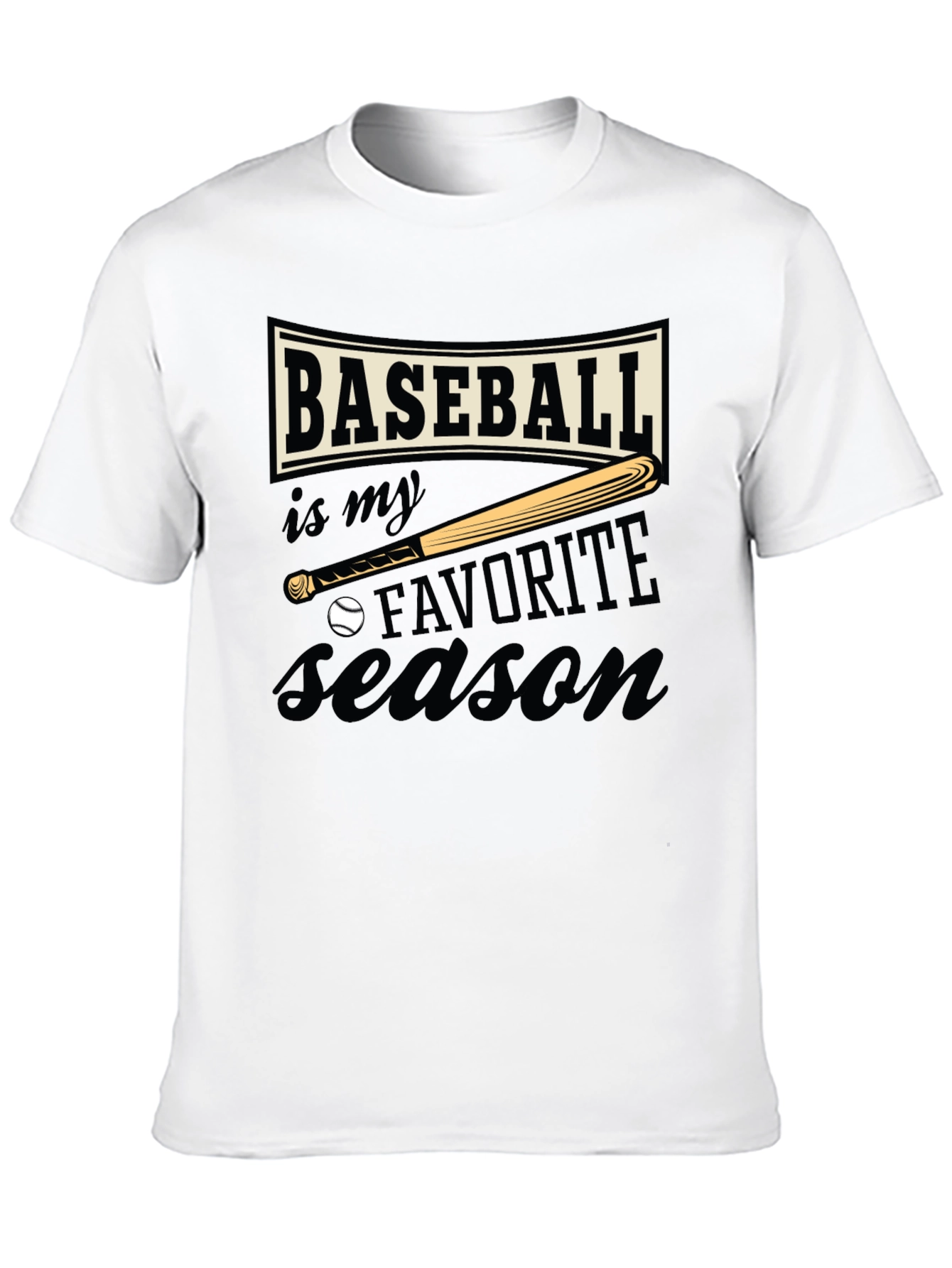 Baseball Favorite Season Black T-Shirt