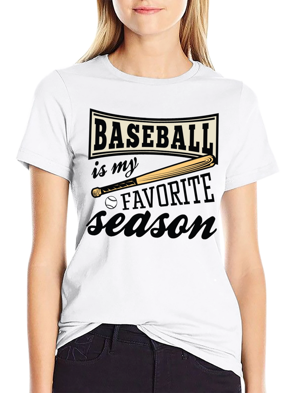 Baseball Favorite Season Black T-Shirt