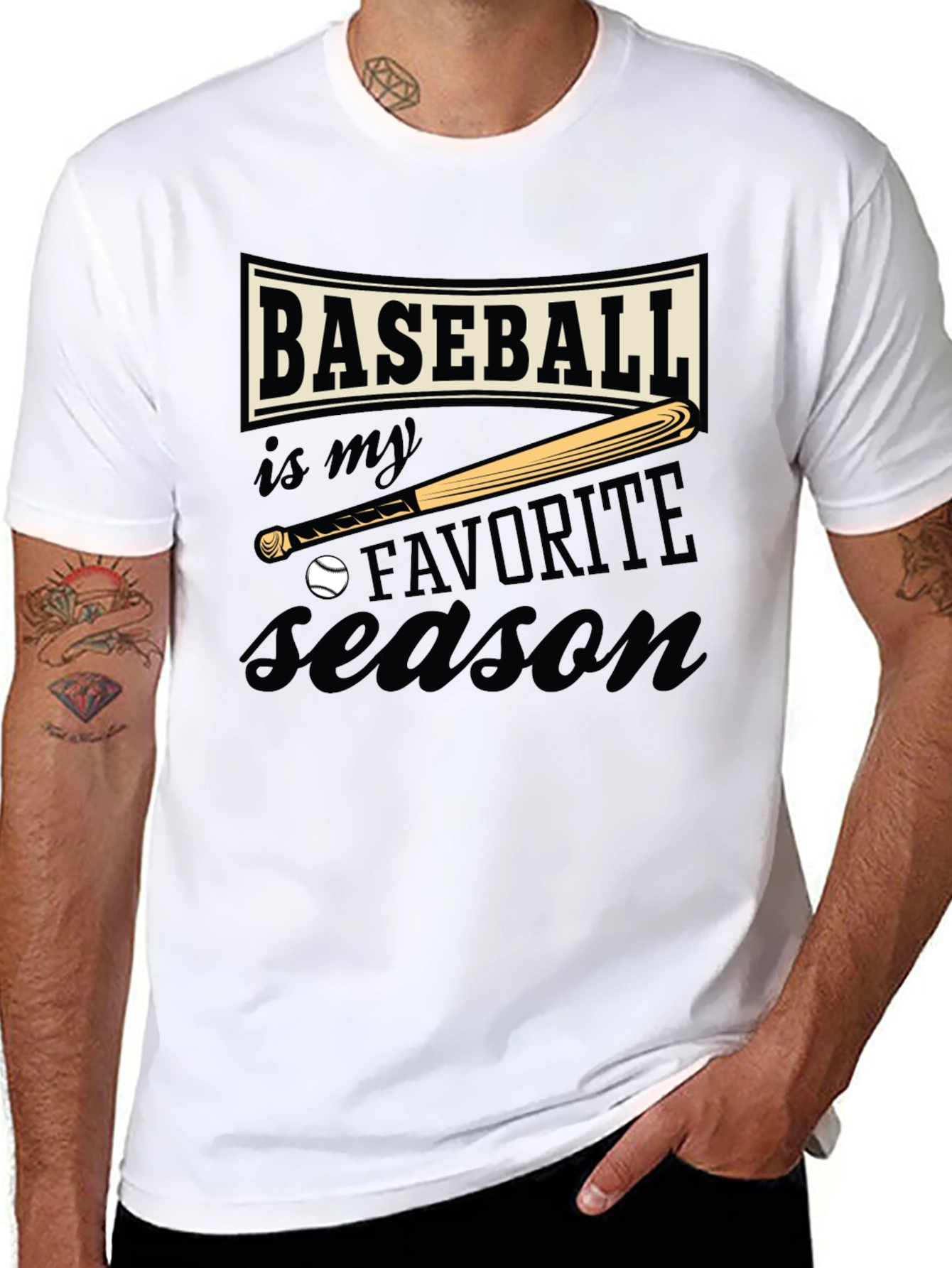 Baseball Favorite Season Black T-Shirt