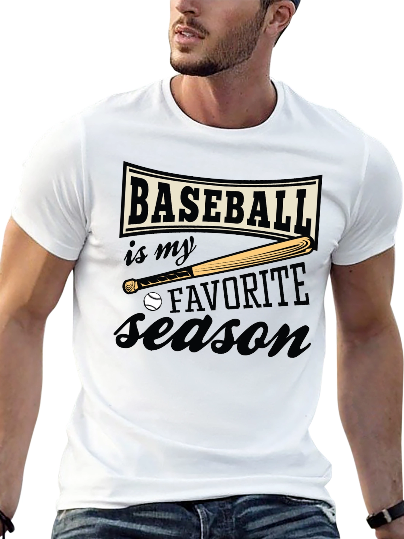 Baseball Favorite Season Black T-Shirt