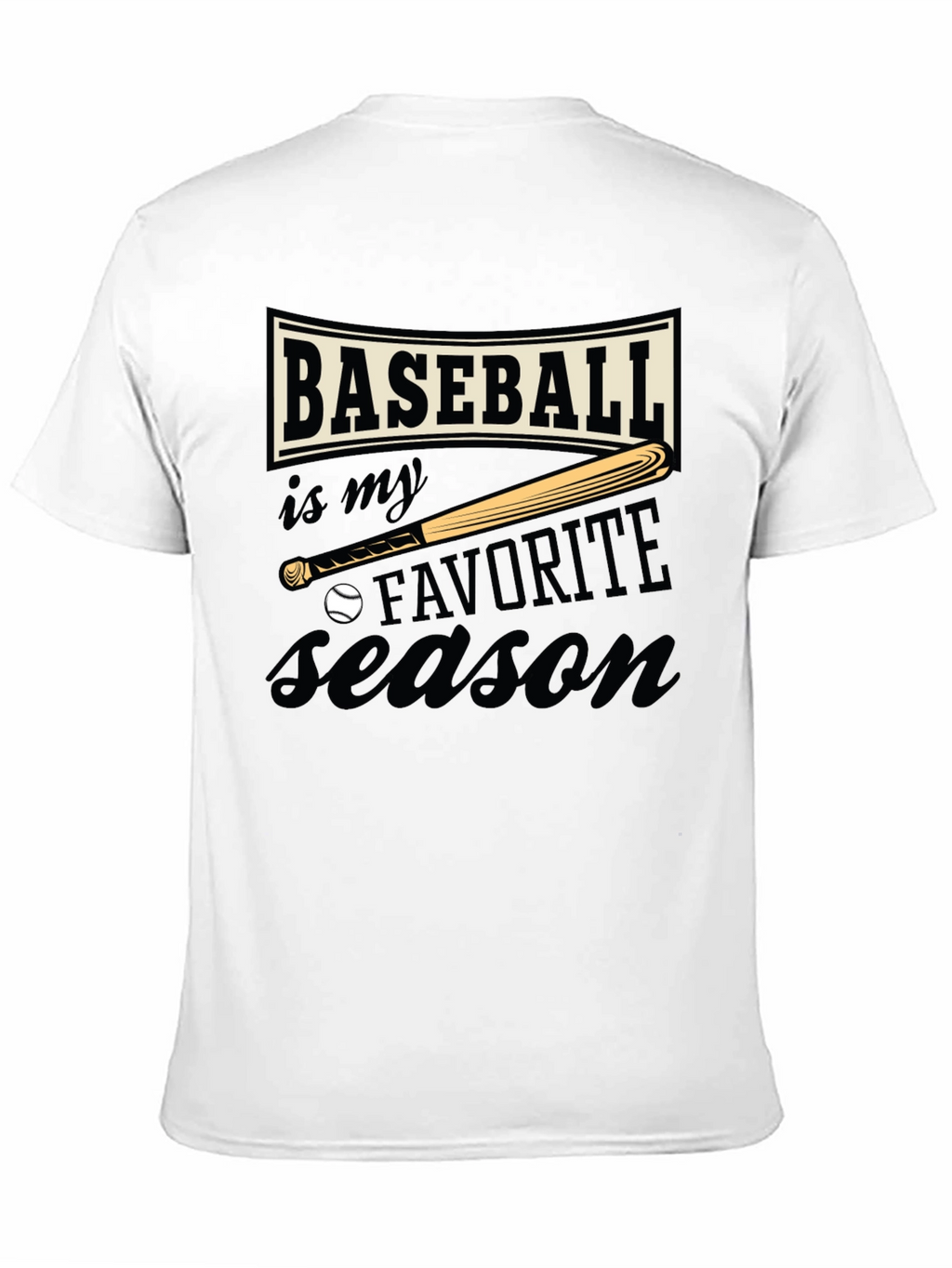 Baseball Favorite Season Black T-Shirt