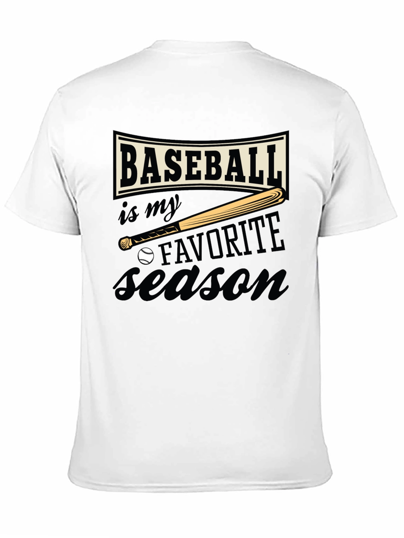 Baseball Favorite Season Black T-Shirt