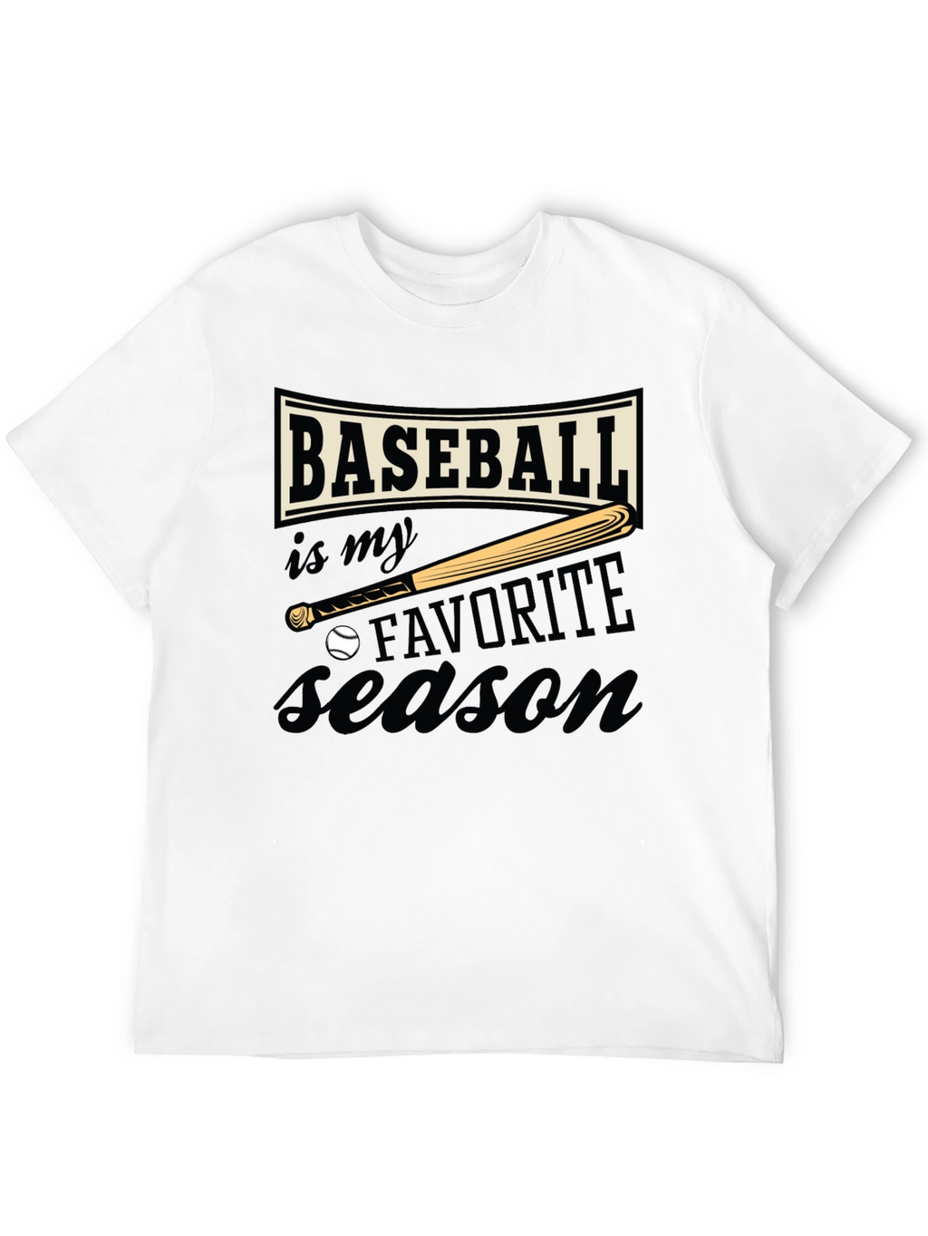 Baseball Favorite Season Black T-Shirt