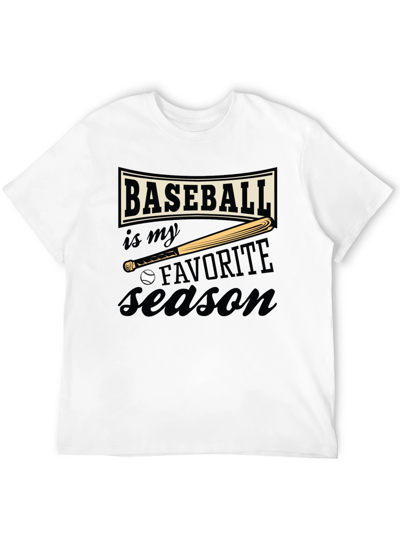 Baseball Favorite Season Black T-Shirt