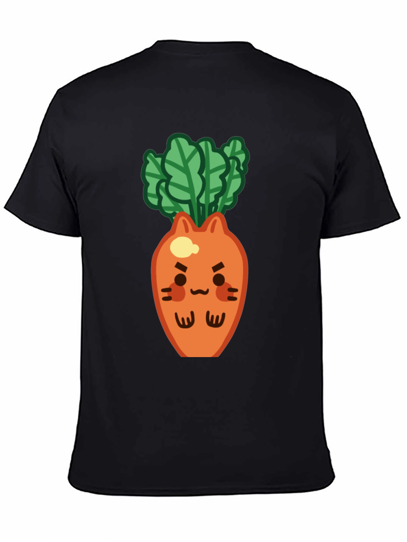 Cute Carrot Cat T-Shirt - Black Unique Design