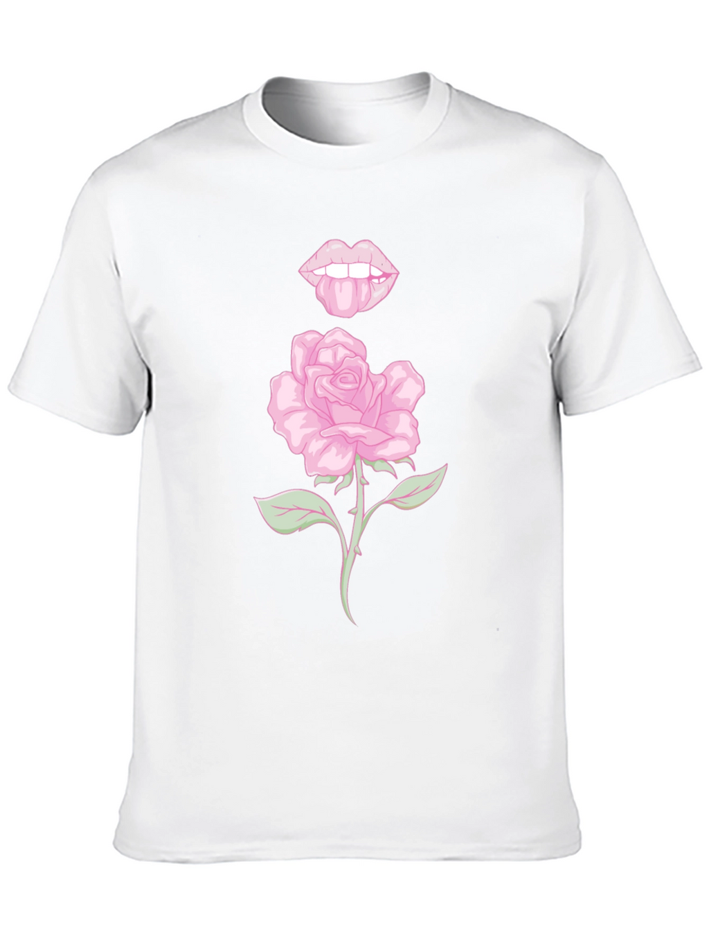 Rose Lips Graphic Black T-Shirt