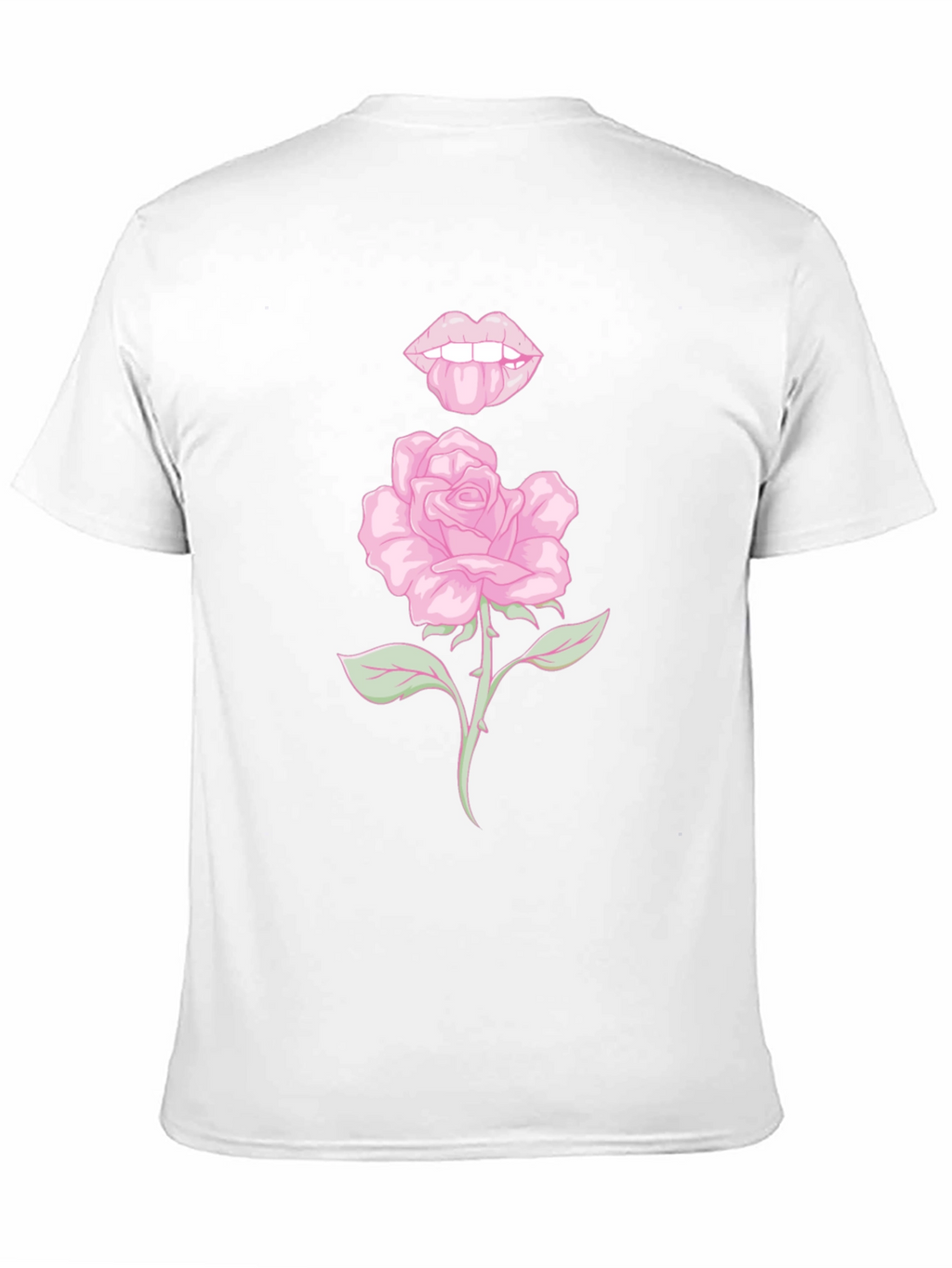 Rose Lips Graphic Black T-Shirt