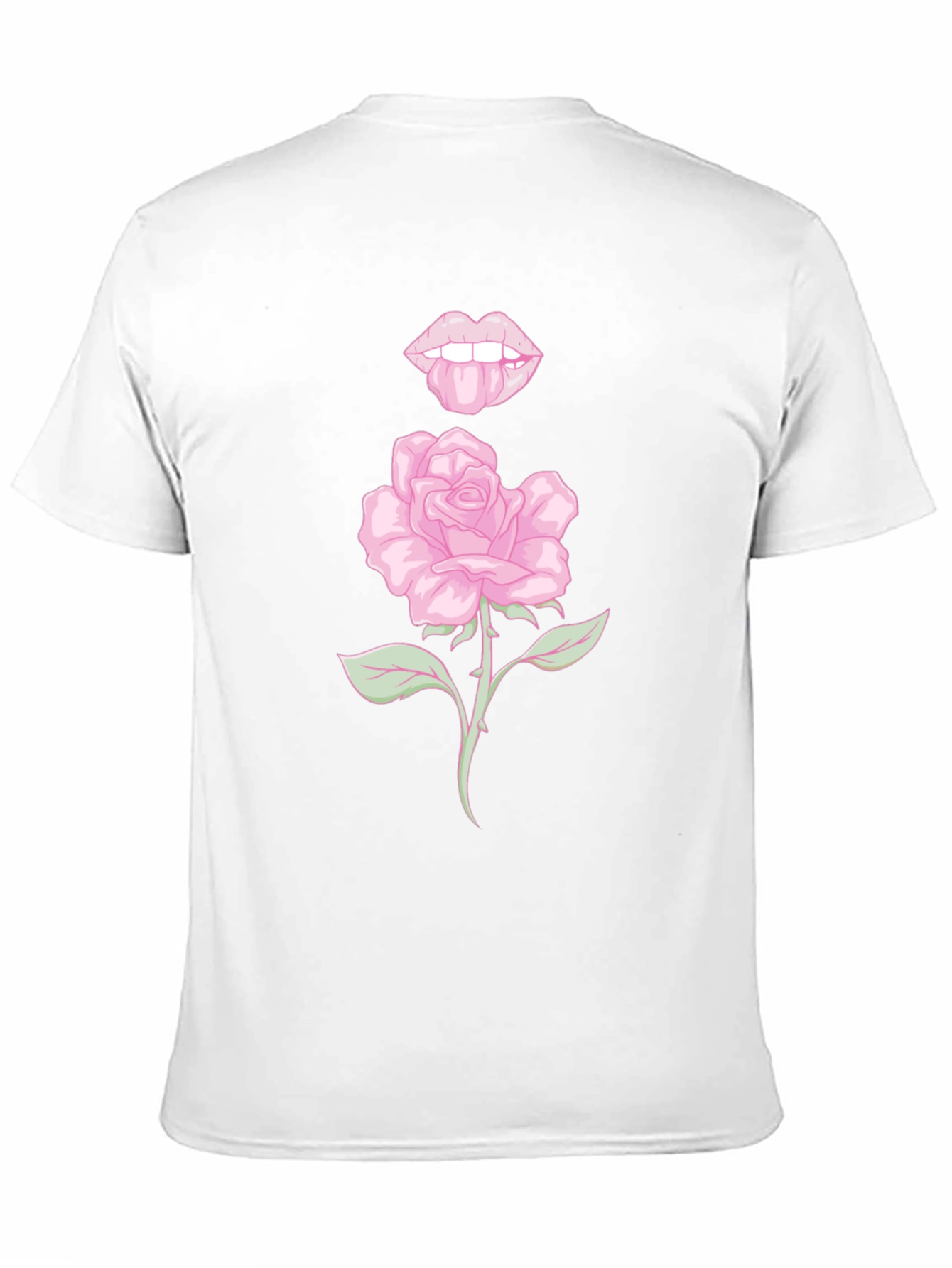 Rose Lips Graphic Black T-Shirt