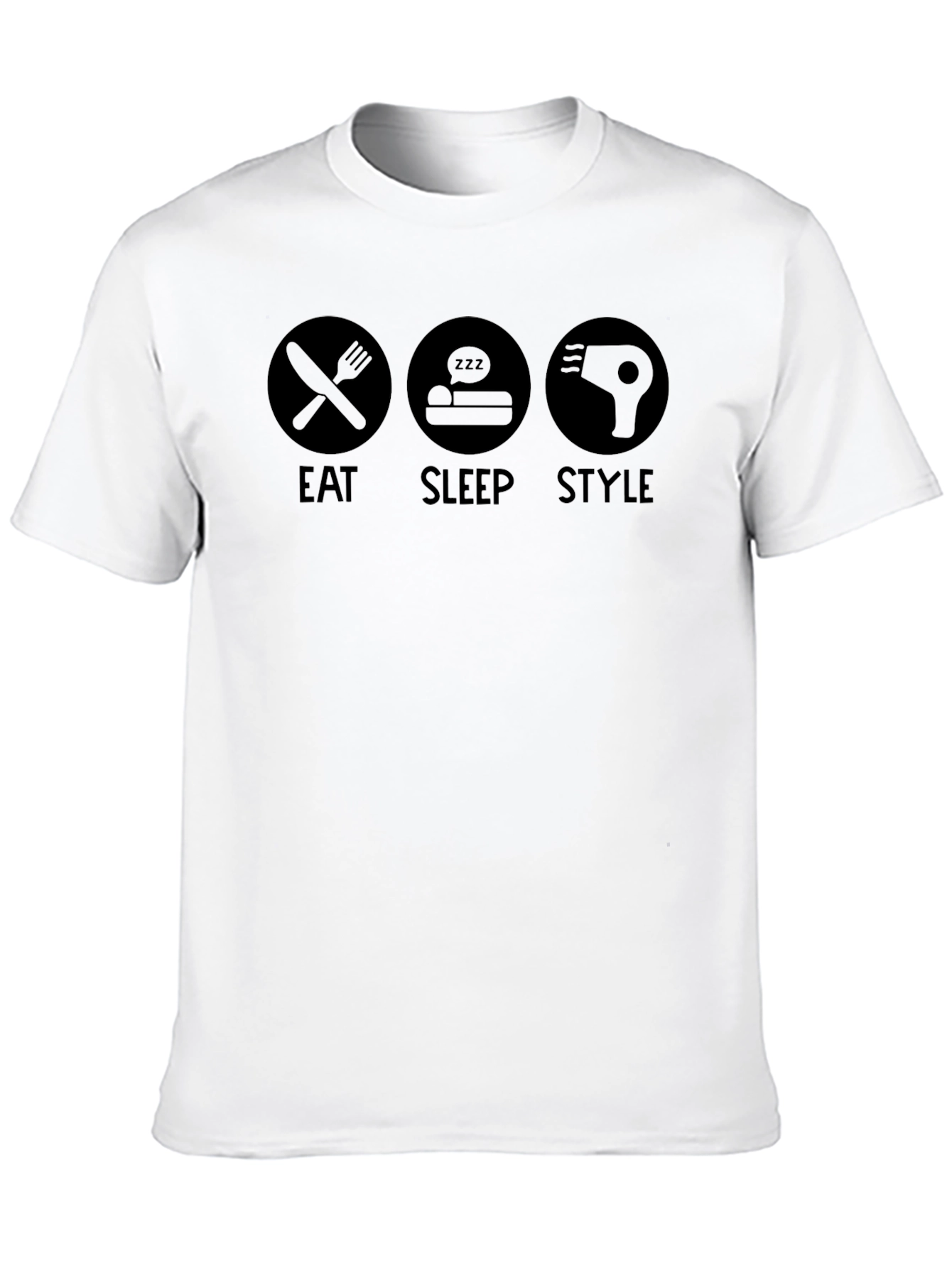 Eat Sleep Style Graphic Tee - Black Cotton T-Shirt
