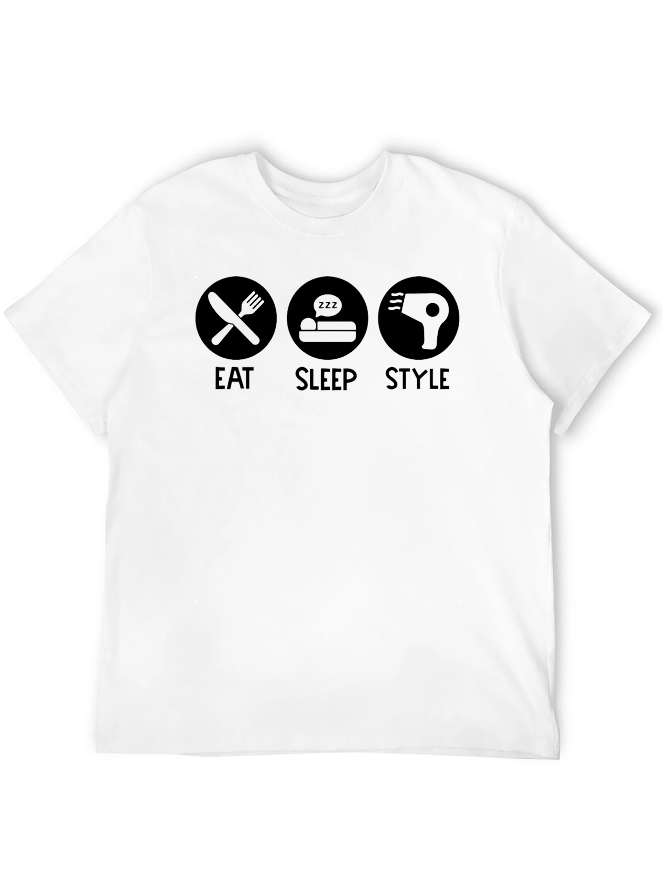 Eat Sleep Style Graphic Tee - Black Cotton T-Shirt