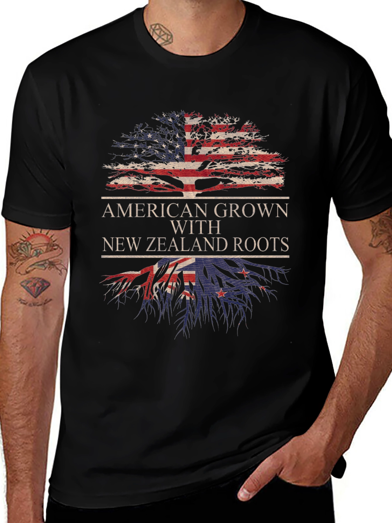 American Grown with New Zealand Roots T-Shirt