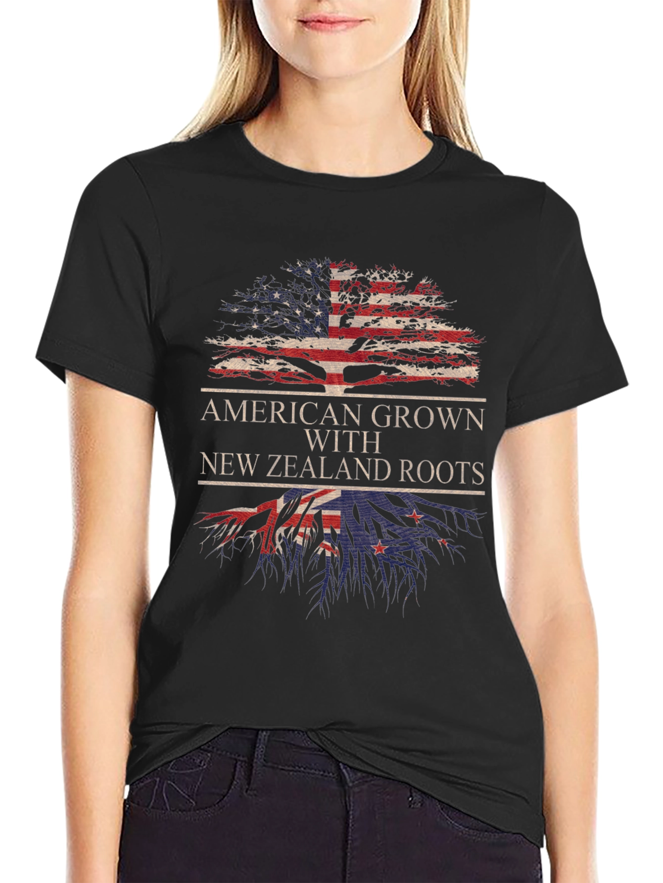 American Grown with New Zealand Roots T-Shirt