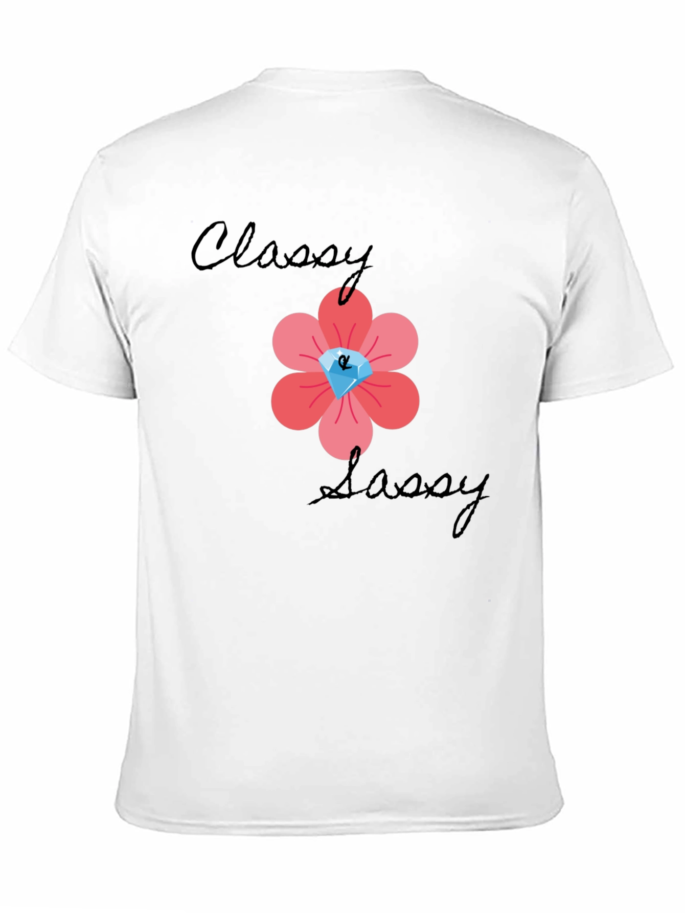Classy Sassy Black T-Shirt with Floral Gem Design