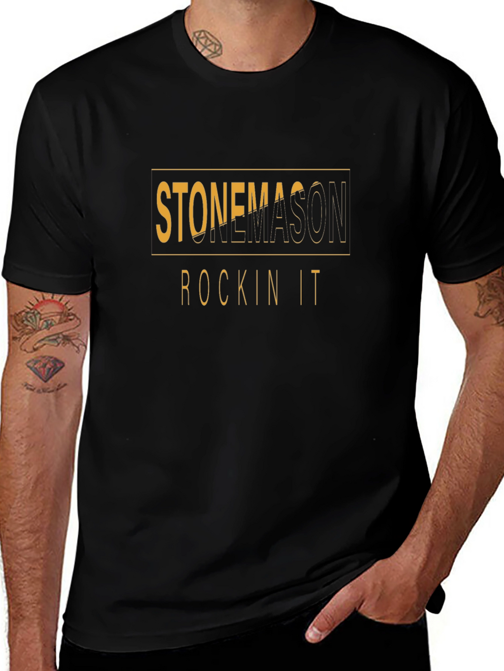 Stonemason Rockin It Graphic Tee - Black