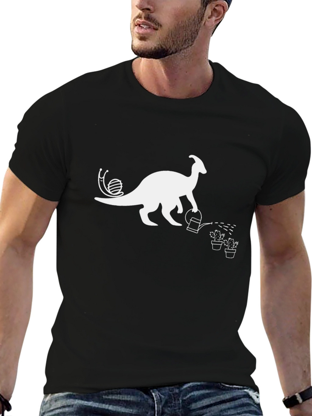 Dino Gardener Black T-Shirt