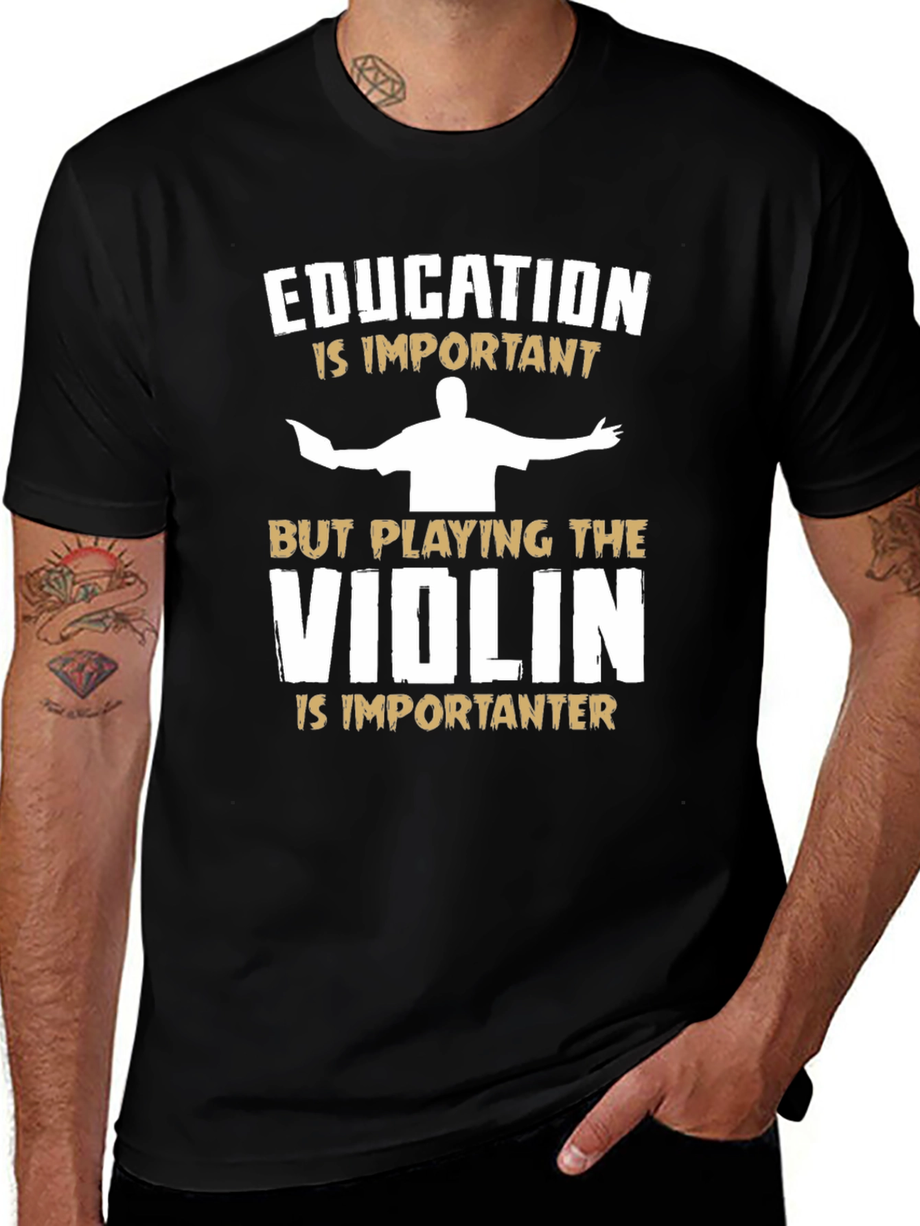 Education vs Violin Musician T-Shirt