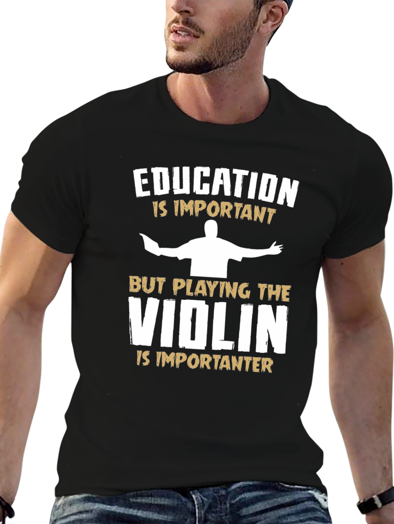 Education vs Violin Musician T-Shirt