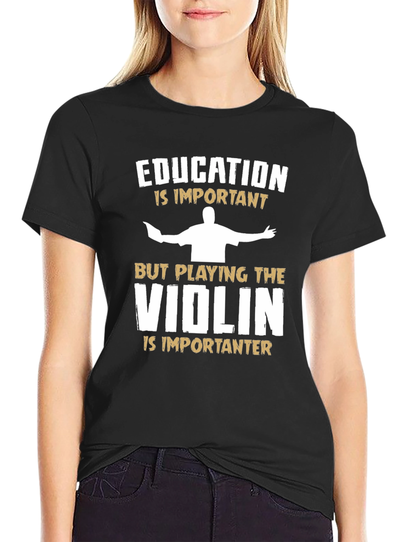 Education vs Violin Musician T-Shirt