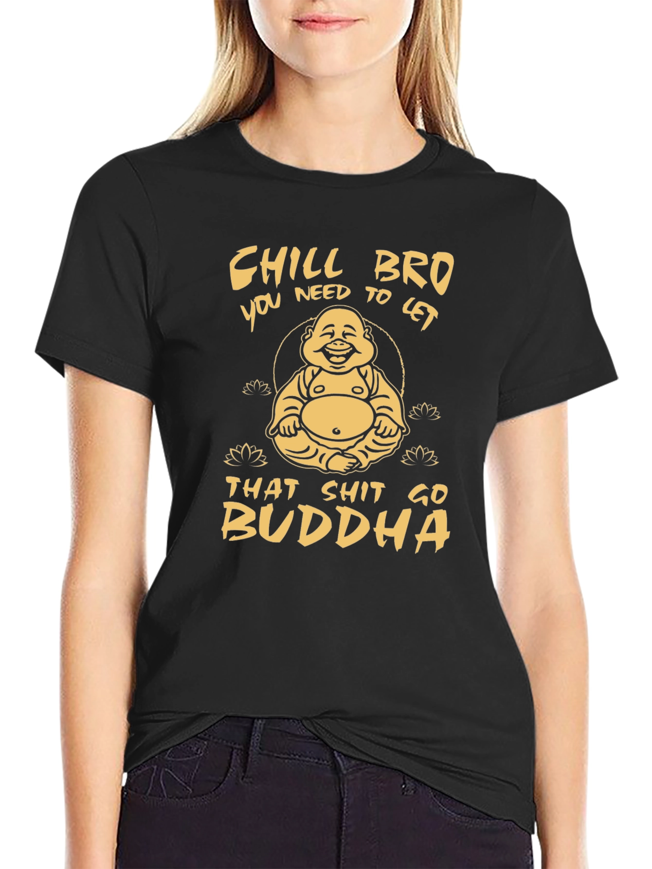Chill Bro Buddha Graphic Tee - Relaxed Fit Cotton T-Shirt