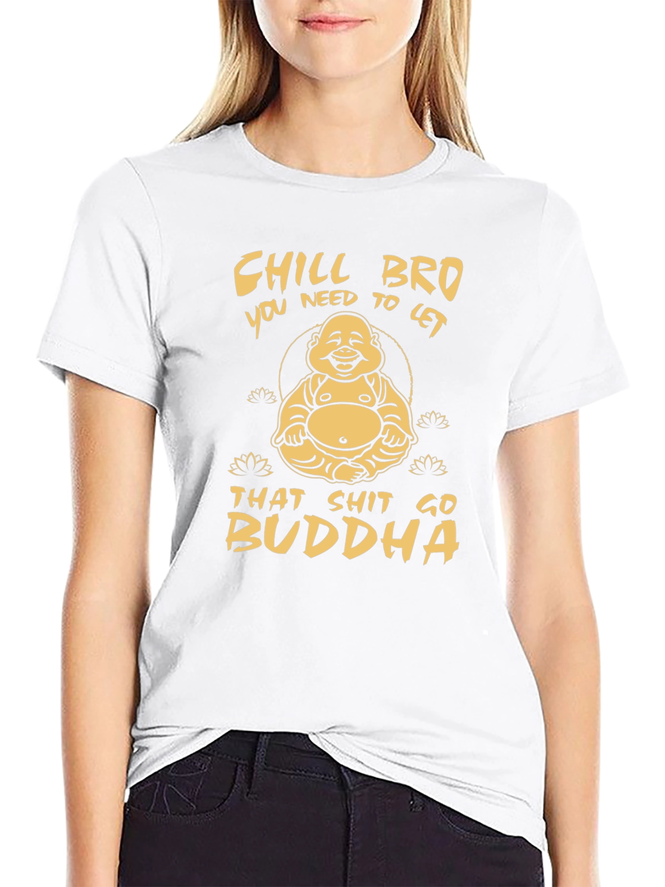 Chill Bro Buddha Graphic Tee - Relaxed Fit Cotton T-Shirt