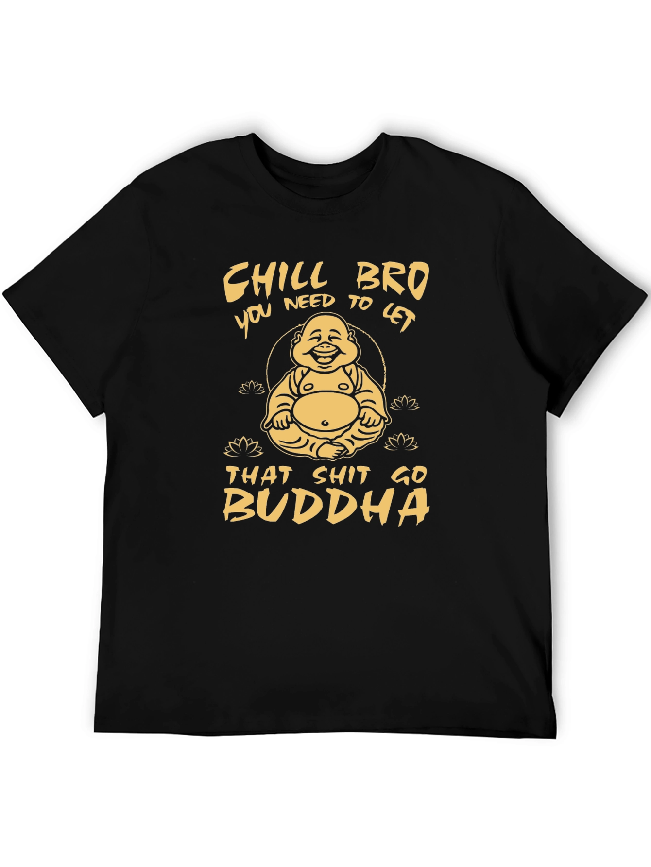 Chill Bro Buddha Graphic Tee - Relaxed Fit Cotton T-Shirt