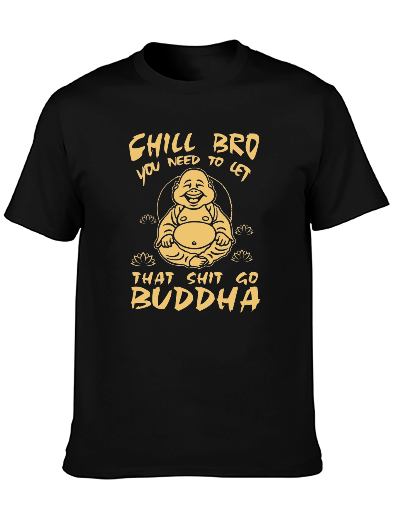 Chill Bro Buddha Graphic Tee - Relaxed Fit Cotton T-Shirt