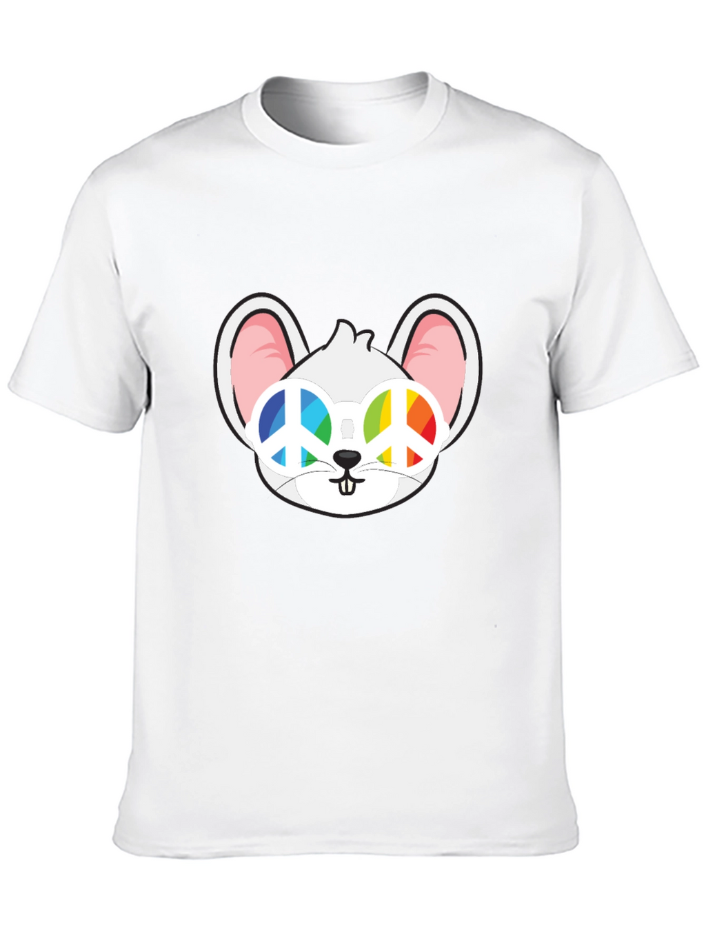 Cool Mouse Peace Sign Sunglasses Black T-Shirt