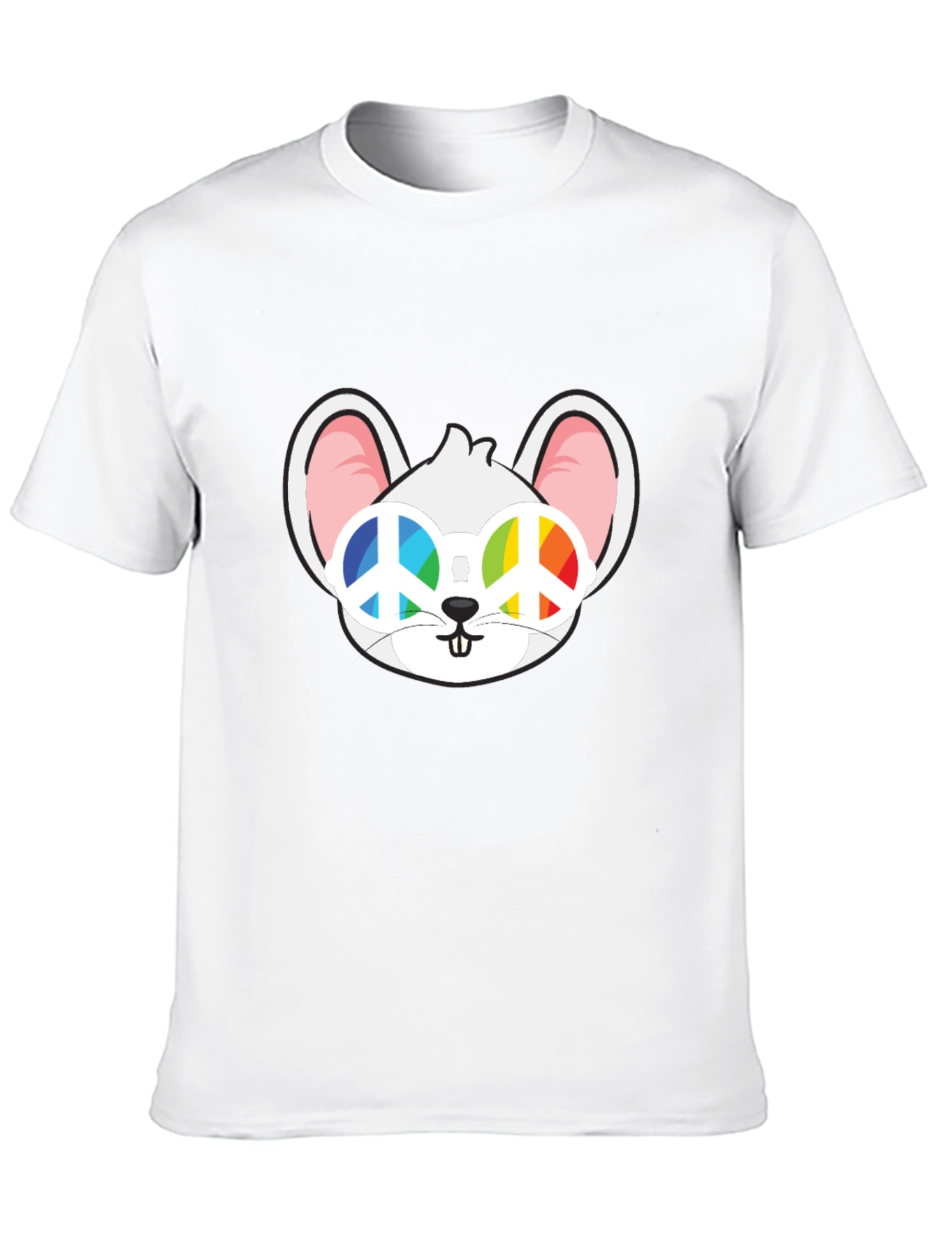 Cool Mouse Peace Sign Sunglasses Black T-Shirt