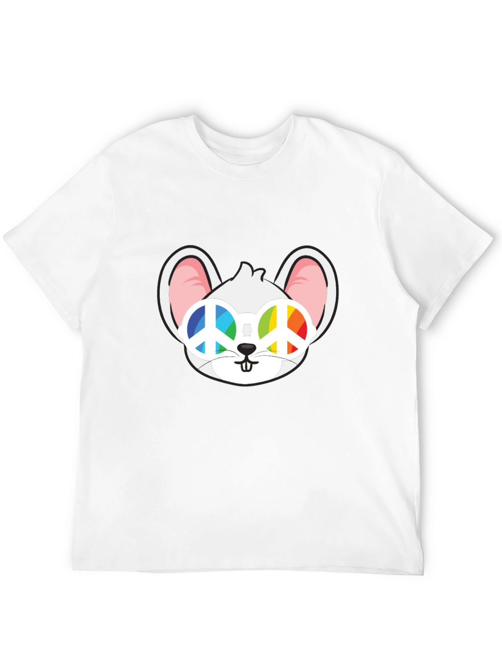 Cool Mouse Peace Sign Sunglasses Black T-Shirt