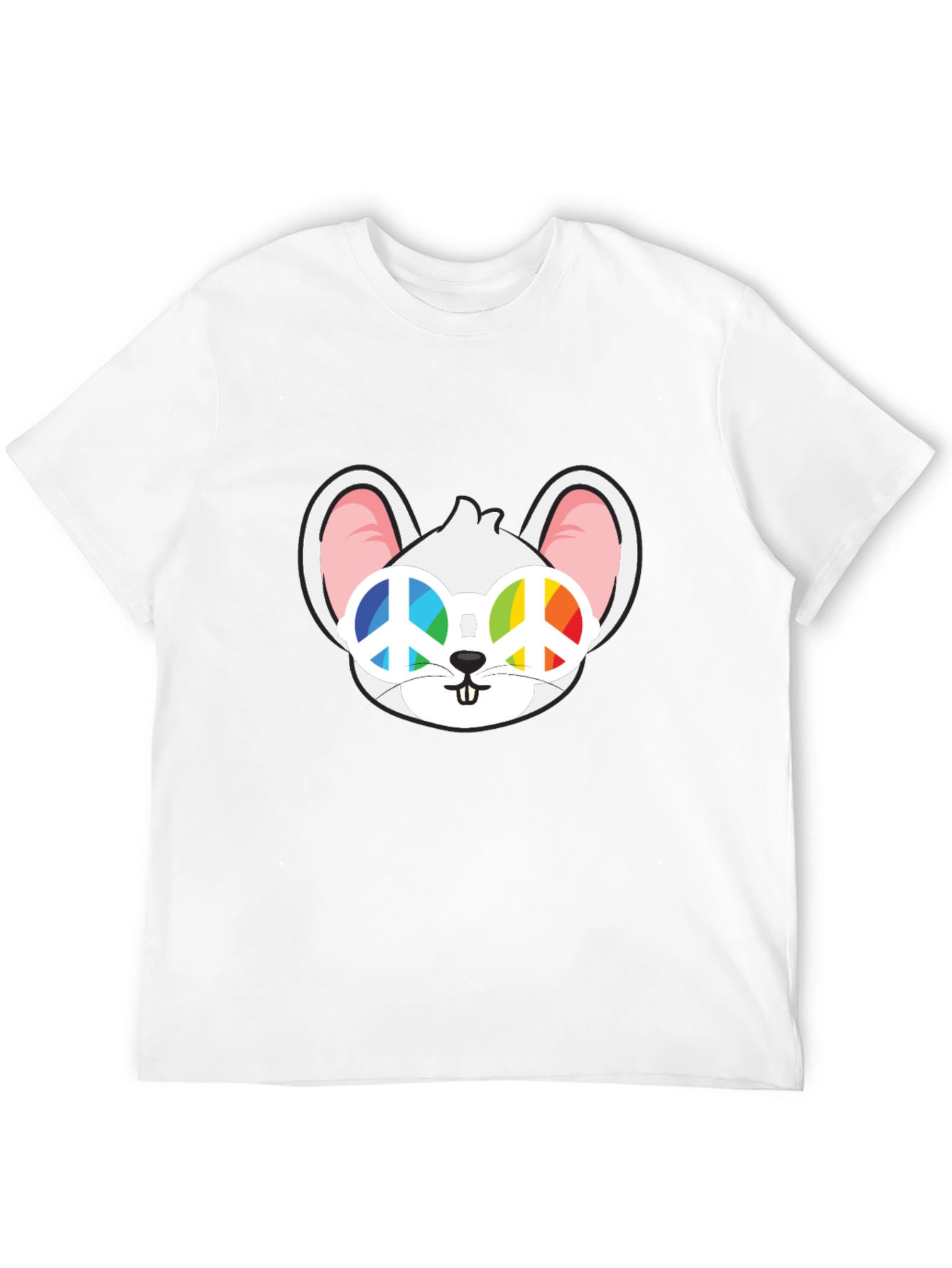 Cool Mouse Peace Sign Sunglasses Black T-Shirt