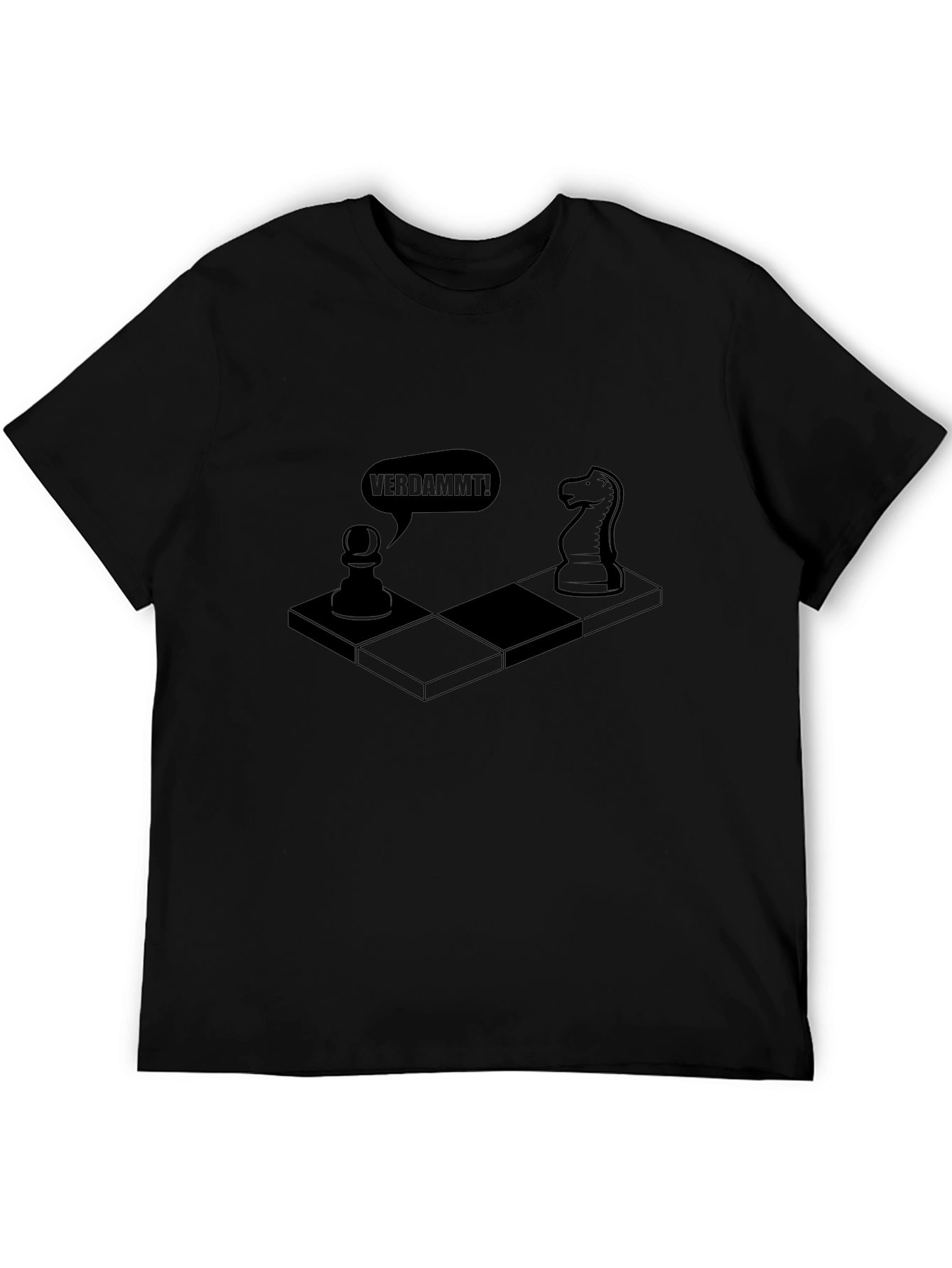Chess Humor T-Shirt - Verdammt! Chessboard Design