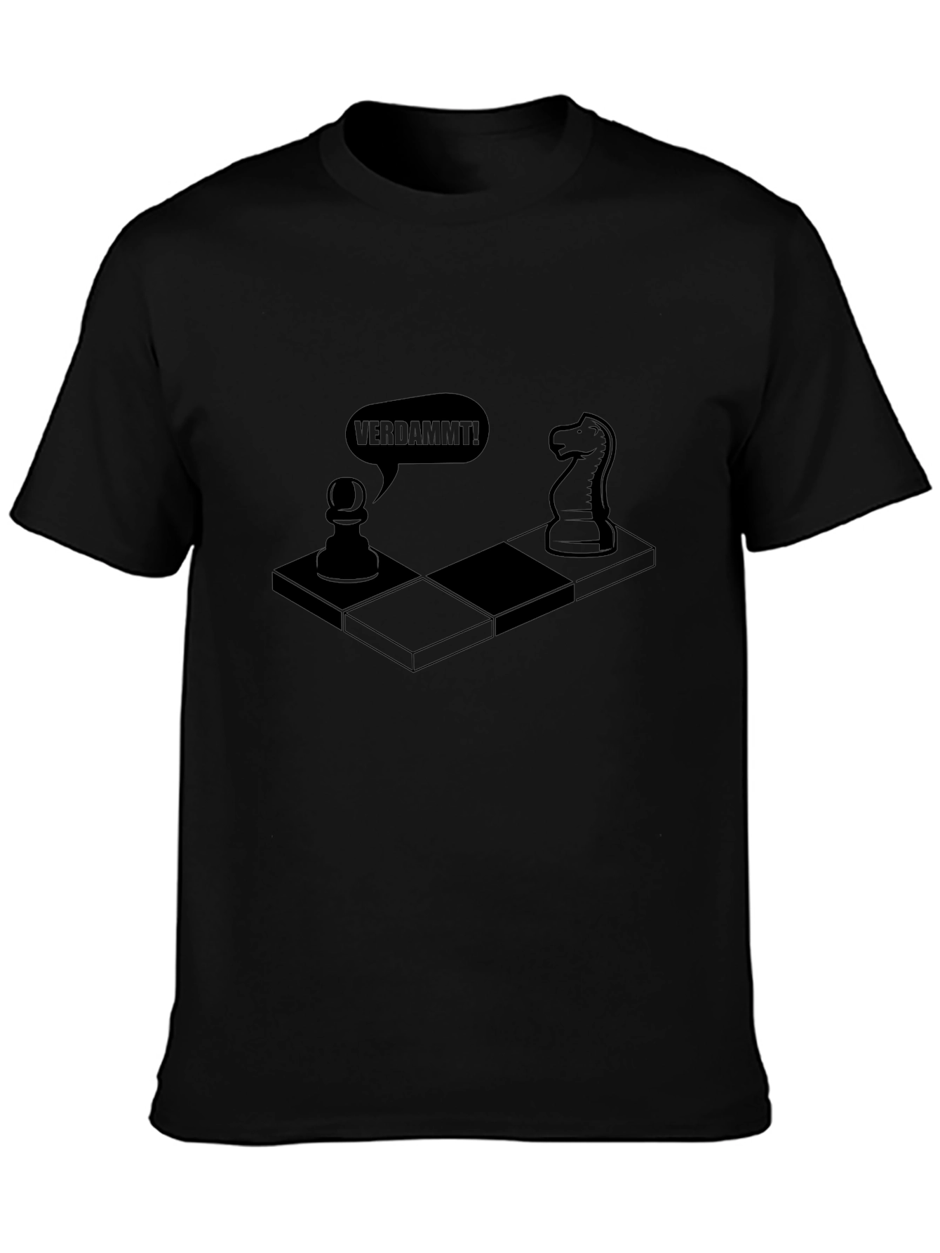 Chess Humor T-Shirt - Verdammt! Chessboard Design